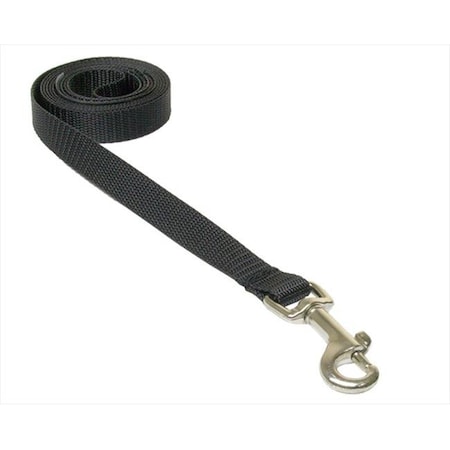 Sassy Dog Wear SOLID BLACK XS-L 4 Ft. Nylon Webbing Dog Leash; Black - Extra Small
